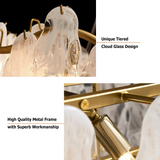 Moderne 6-Lyse Lysekroner af skyglas i flere lag med justerbare kabler