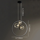 Sort pendellampe Minimalistisk glaskugle LED