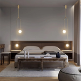 Moderne pendel Glas Globe 2-Light U-formet til stue og soveværelse