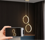 2-Lys cirkel pendel guld messing charmerende hængende lys