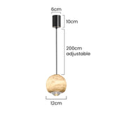 Nordisk Marmor Alabast Globe Pendel Lampe