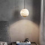 Nordisk Marmor Alabast Globe Pendel Lampe