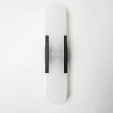 Melange aflang væglampe i alabast