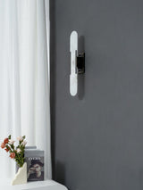 Melange aflang væglampe i alabast