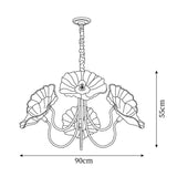 Lysekrone med blomster i Murano-glas
