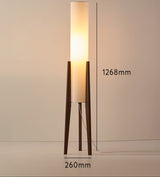 Gulvlampe i valnød massivt træ Kunstlampe