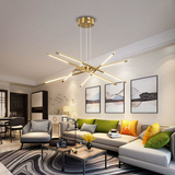 Lysekrone med gyldent net