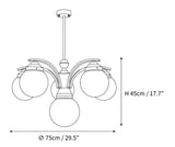 Retro Salamanca lysekrone med runde glaslamper