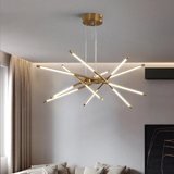 Lysekrone med gyldent net