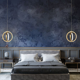 Guld geometrisk pendel 2-rings LED-hængelampe i messing