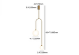 Moderne pendel Glas Globe 2-Light U-formet til stue og soveværelse