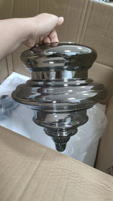 Moderne pendel med stjernehimmel i gråt glas