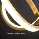 Guld geometrisk pendel 2-rings LED-hængelampe i messing