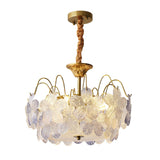 Vintage blomsterformet lysekrone i farvet glas til stuen