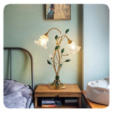 Ny fransk blomsterbordlampe