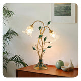 Ny fransk blomsterbordlampe
