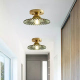 Vintage loftslampe i klart glas med rillede kronblade