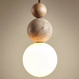 Moderne pendellampe i travertin i enkel stil