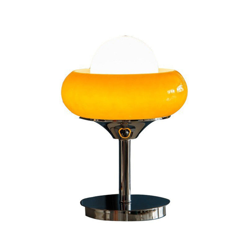 Vintage Bauahus bordlampe i gult glas