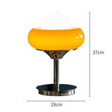 Vintage Bauahus bordlampe i gult glas