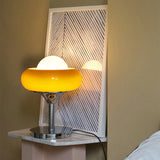 Vintage Bauahus bordlampe i gult glas